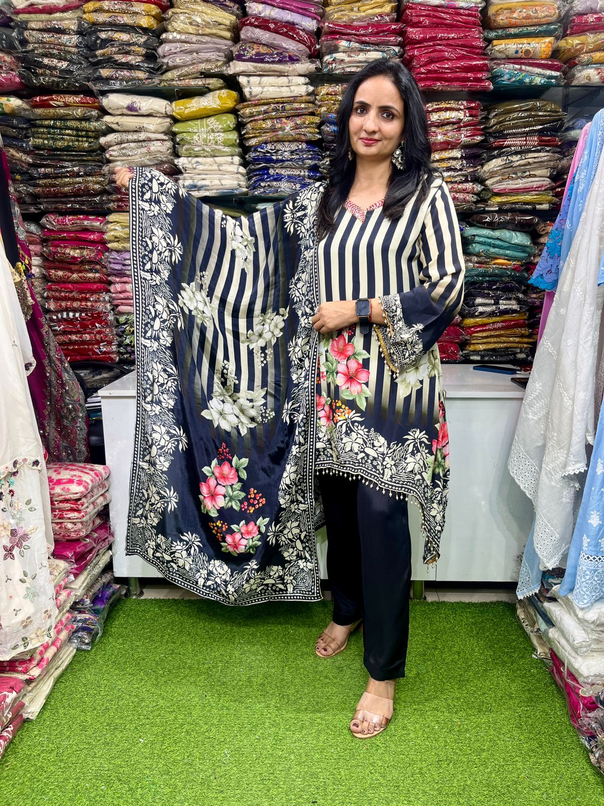 Pure Crape Designer Suit