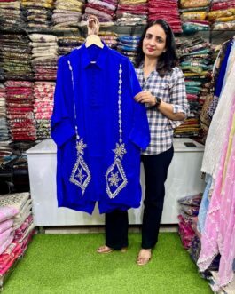 Pure Crape Hand Embroidered Coord Set