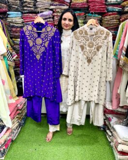 Pure Crape Party Wear Embroidered Coord Set