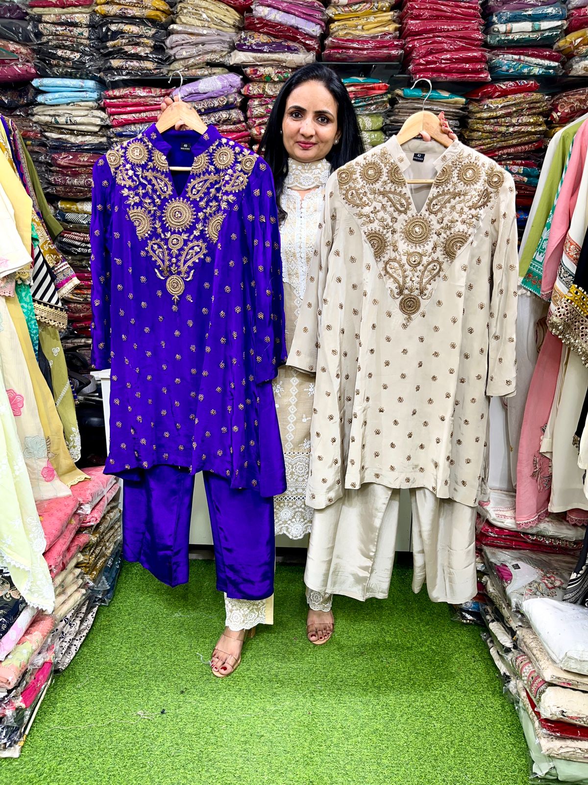 Pure Crape Party Wear Embroidered Coord Set