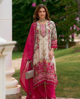 Pure Crape Pink C Cut Suit Set