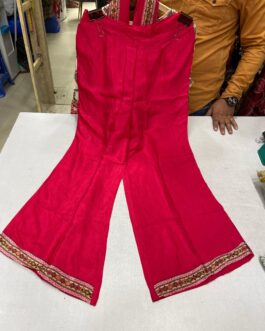 Pure Crape Pink C Cut Suit Set