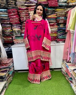 Pure Crape Zari Embroidered Coord Set