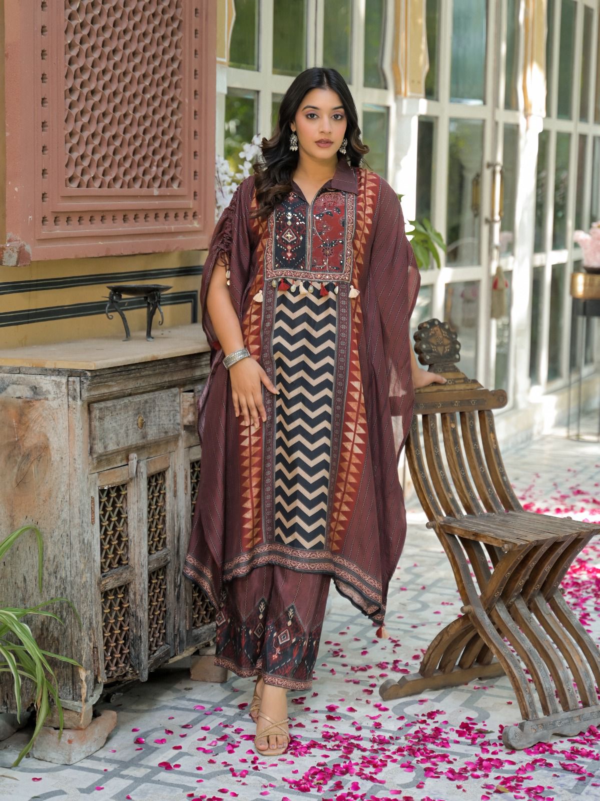 Pure Muslin Designer Kaftan Set - Image 2