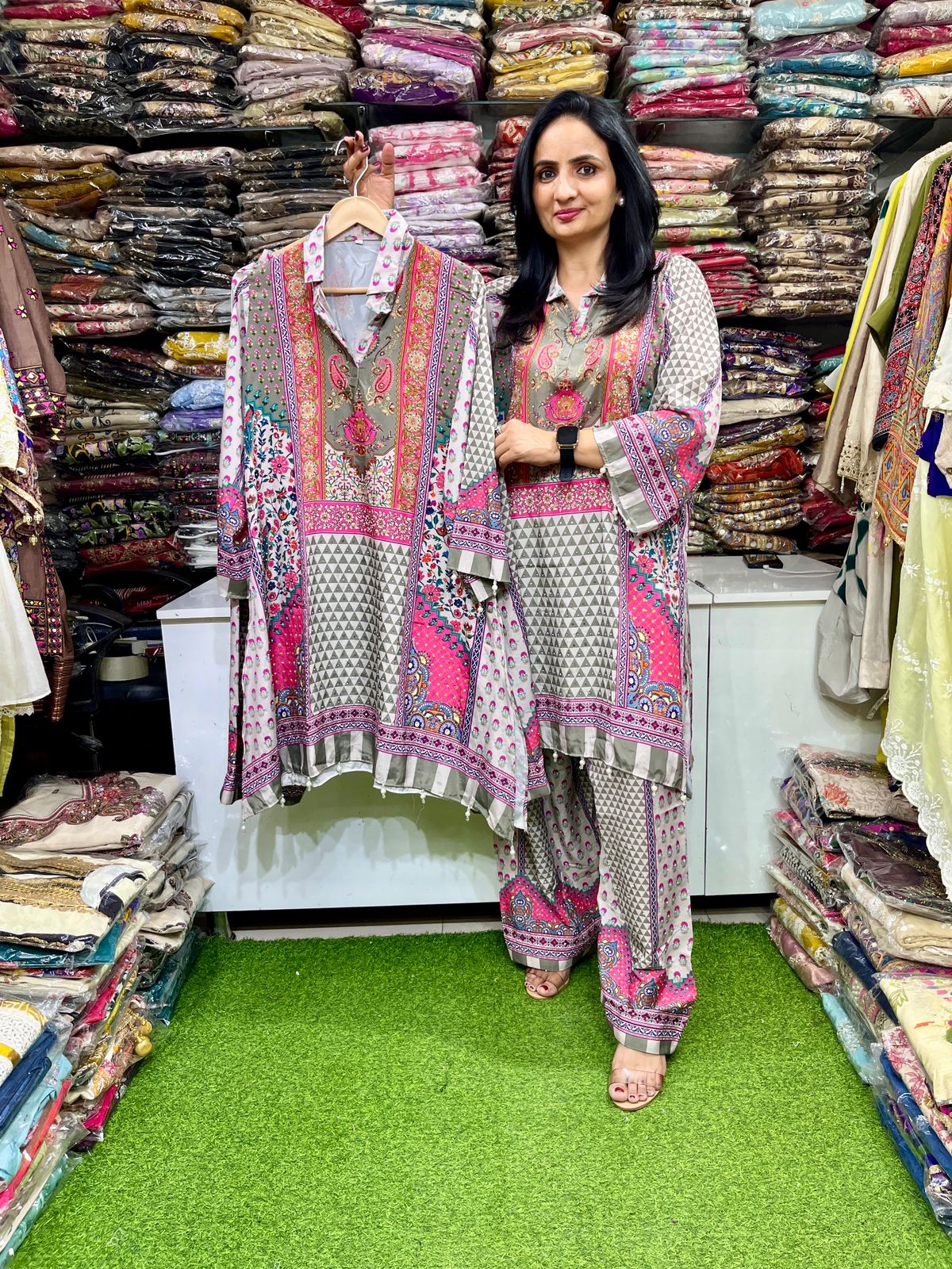 Crape Digital Print Coord Set