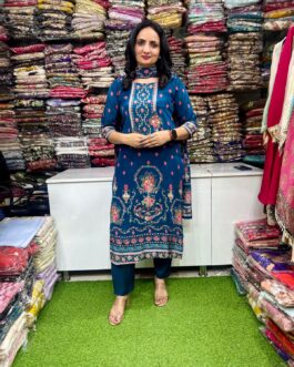 Crape Embroidered Suit Set