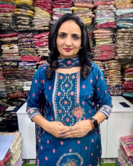 Crape Embroidered Suit Set