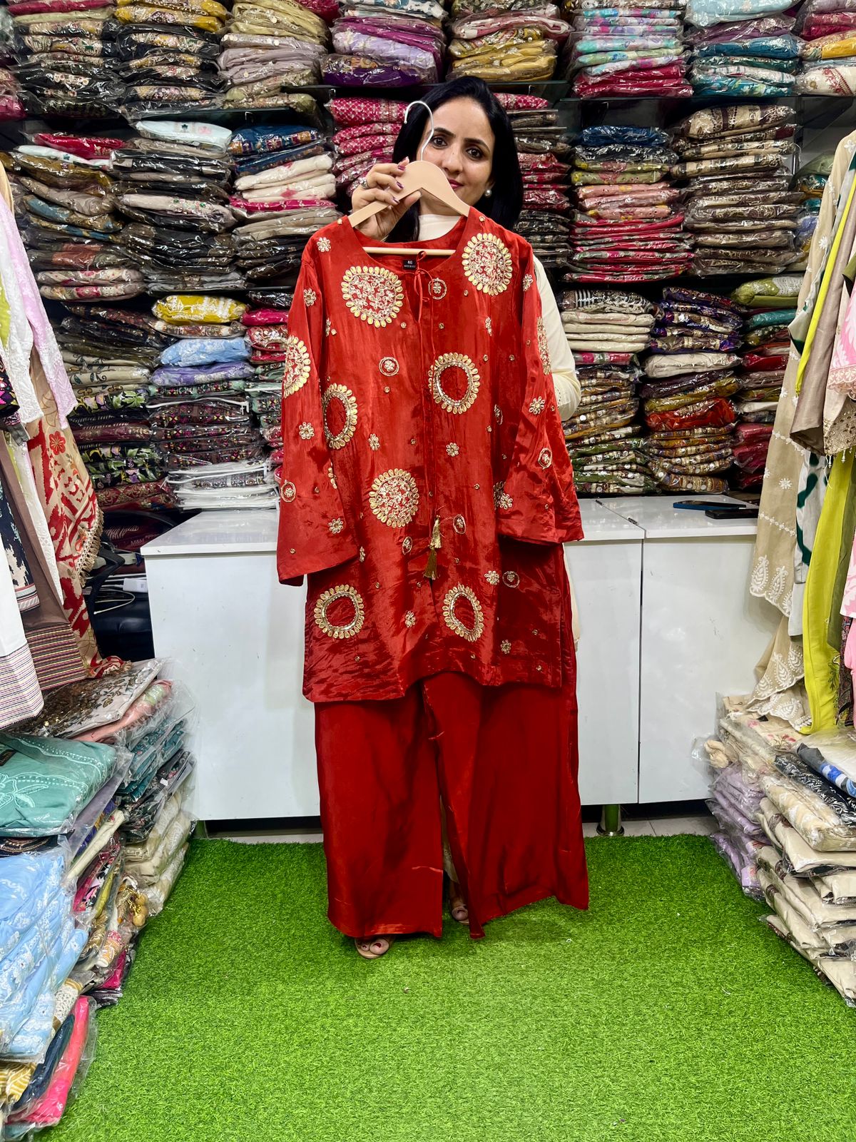 Crape Silk Designer Coord Set