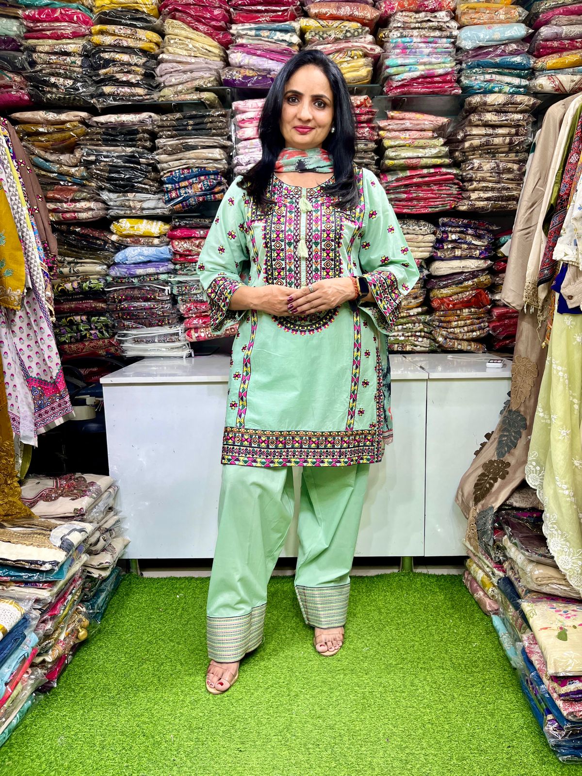 Designer Cotton Farshi Suit Set