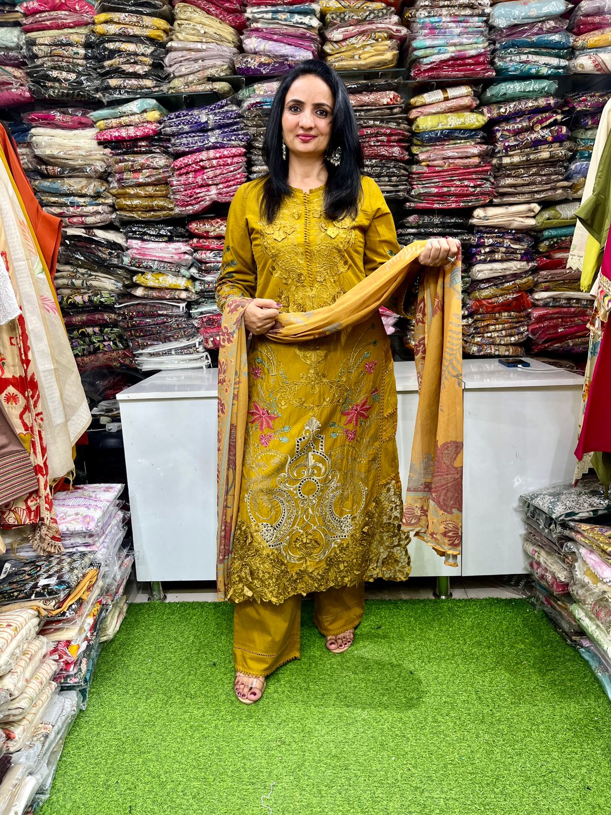 Designer Cotton Pakistani Suit Set