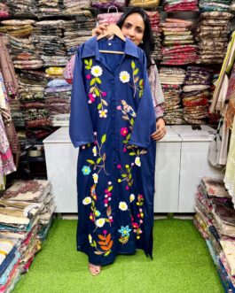 Designer Denim Embroidered Dress