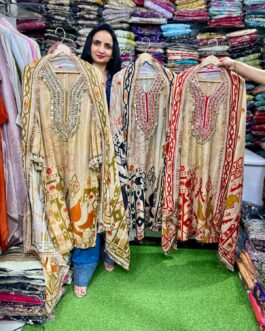 Designer Muslin Embroidered Suit Set