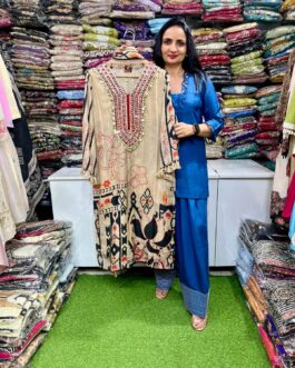 Designer Muslin Embroidered Suit Set