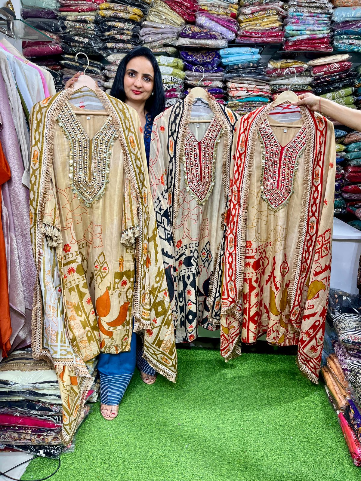 Designer Muslin Embroidered Suit Set