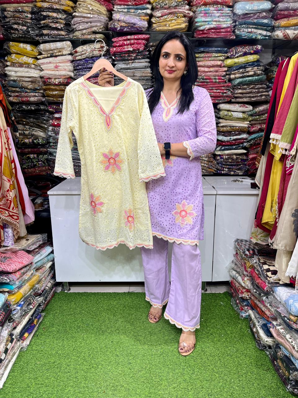 Designer Zari Embroidered Farshi Suit Set