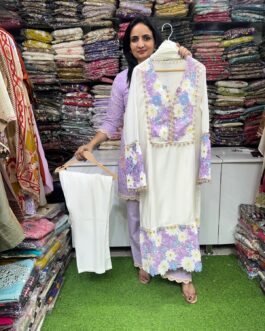 Imported Crape Crochet Suit Set