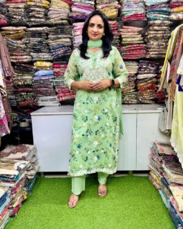 Mal Cotton Straight Suit with Aari Work
