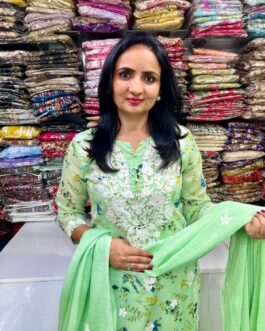 Mal Cotton Straight Suit with Aari Work