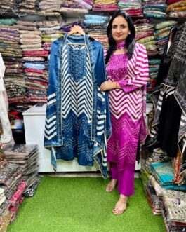 Premium Gajji Silk Embroidered Suit Set