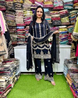 Pure Chinon Hand Embroidered Suit Set