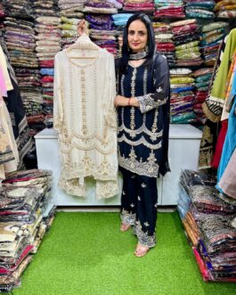 Pure Chinon Hand Embroidered Suit Set