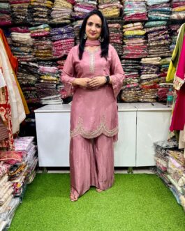 Pure Chinon designer Hand Embroidered Suit Set