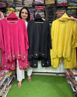 Pure Crape Designer Hand Embroidered Suit Set