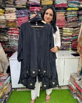 Pure Crape Designer Hand Embroidered Suit Set