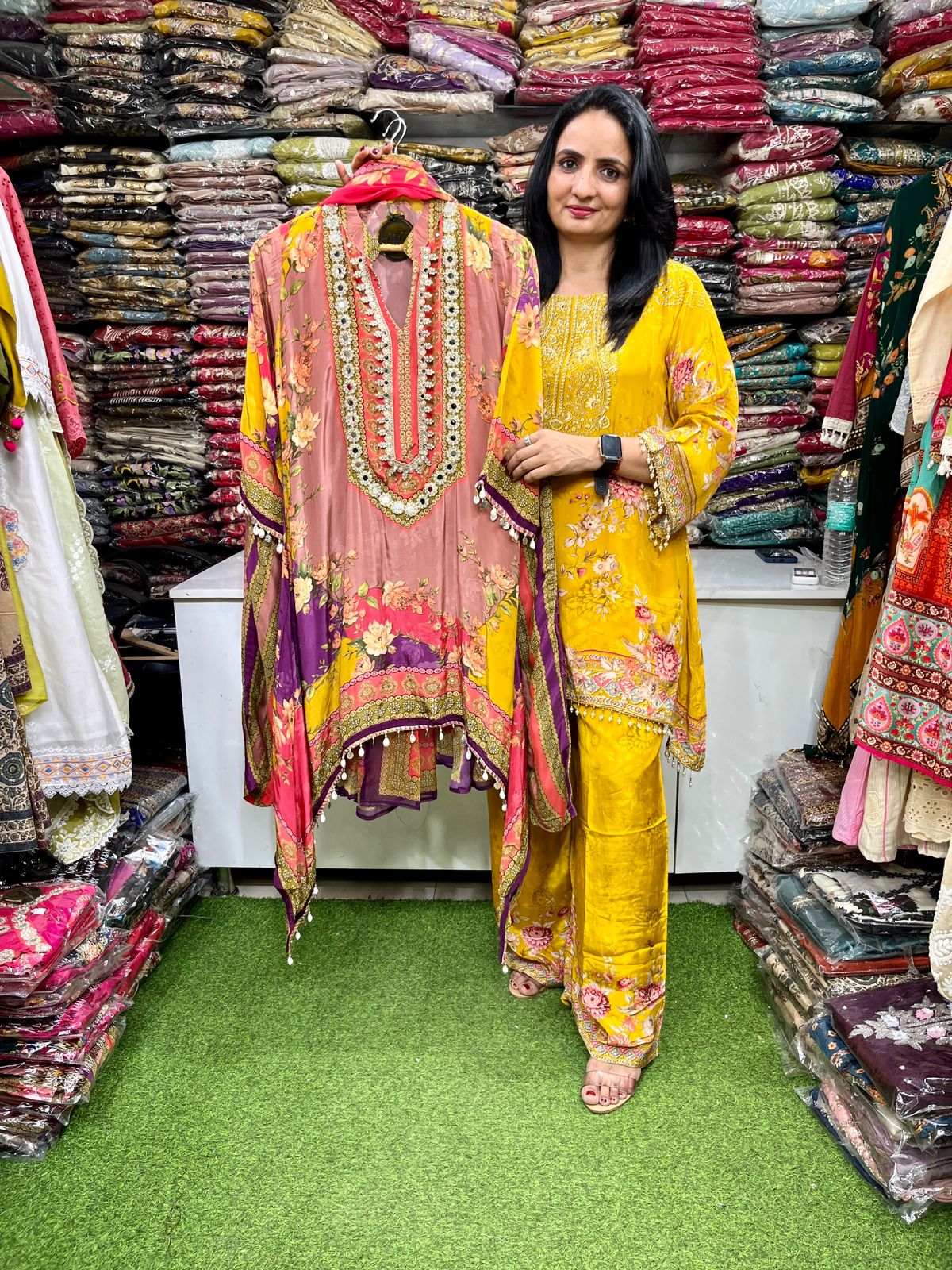Pure Crape Designer Suit Set