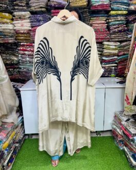 Pure Crape Digital Print with Embroidery Coord Set