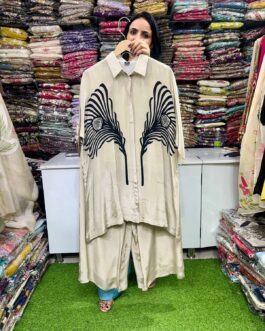Pure Crape Digital Print with Embroidery Coord Set
