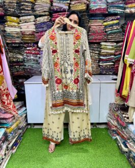 Pure Crape Embroidered Coord Set