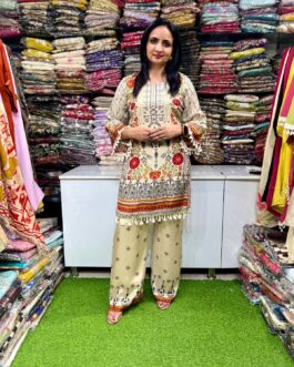 Pure Crape Embroidered Coord Set