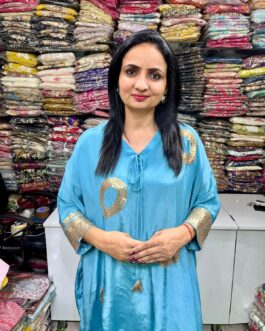 Pure Crape Embroidered Suit Set
