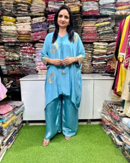 Pure Crape Embroidered Suit Set