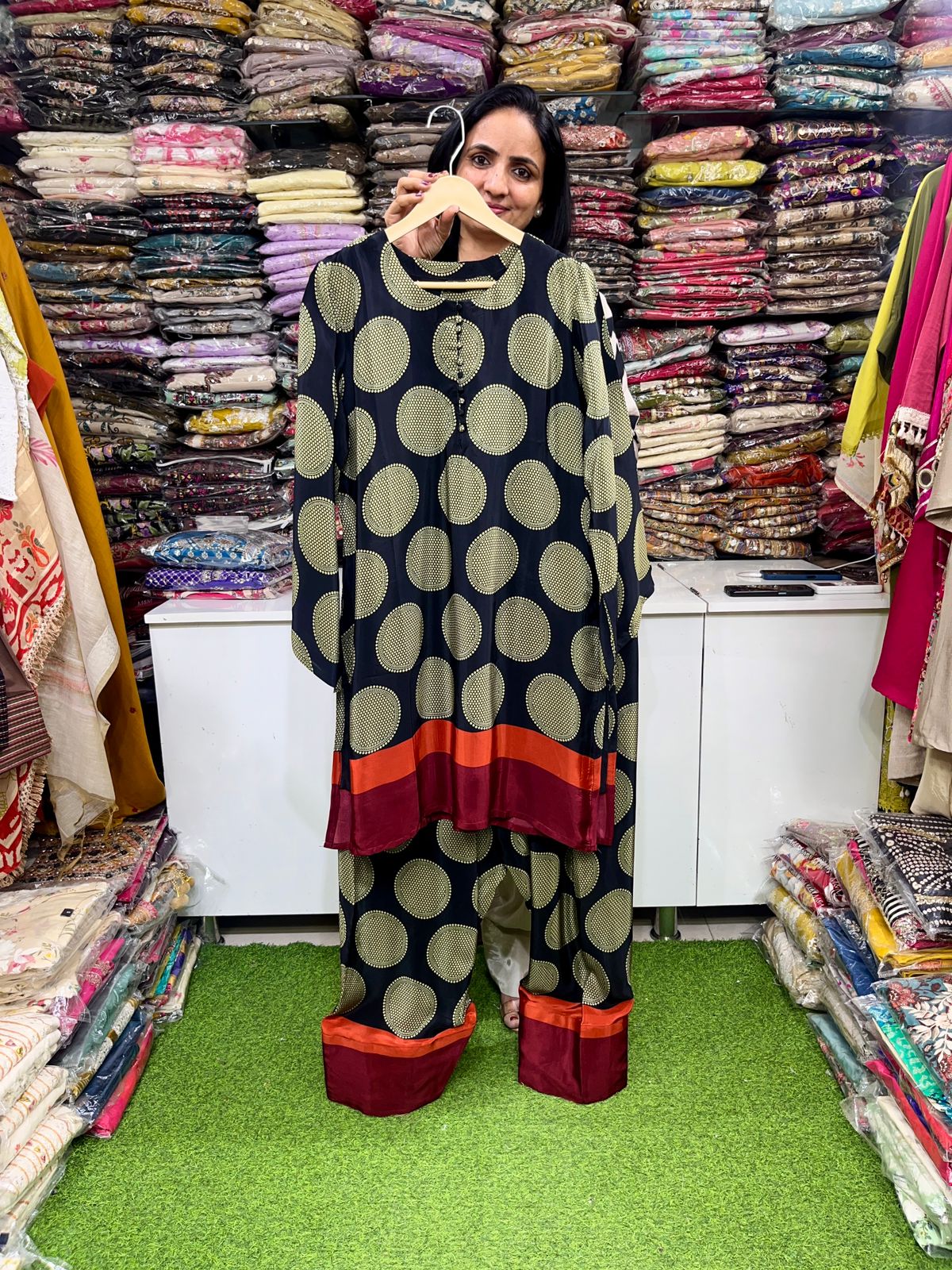 Pure Crape Farshi Suit Set