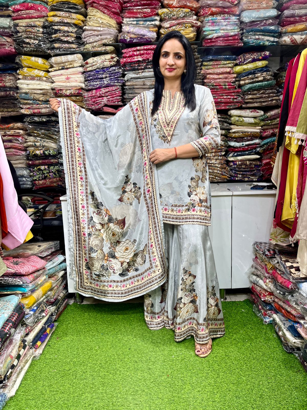 Pure Crape Gharara Suit Set