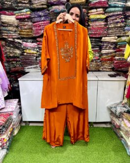 Pure Crape Hand Embroidered Coord Set