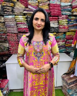 Pure Crape Hand Embroidered Phiran Set