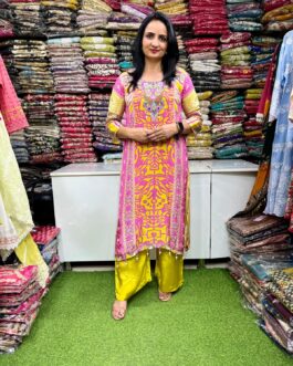 Pure Crape Hand Embroidered Phiran Set