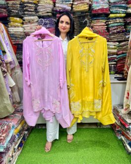 Pure Crape Hand Embroidered Suit Set