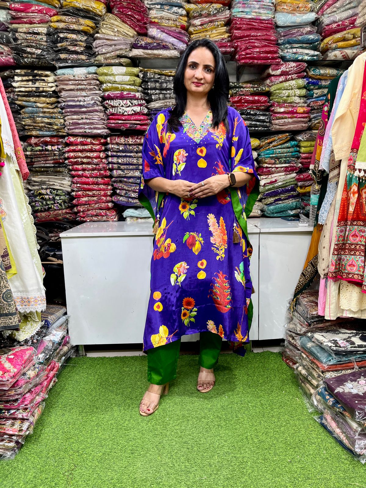 Pure Crape Kaftan Set