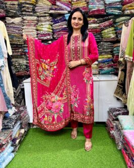 Pure Crape Straight Suit Set