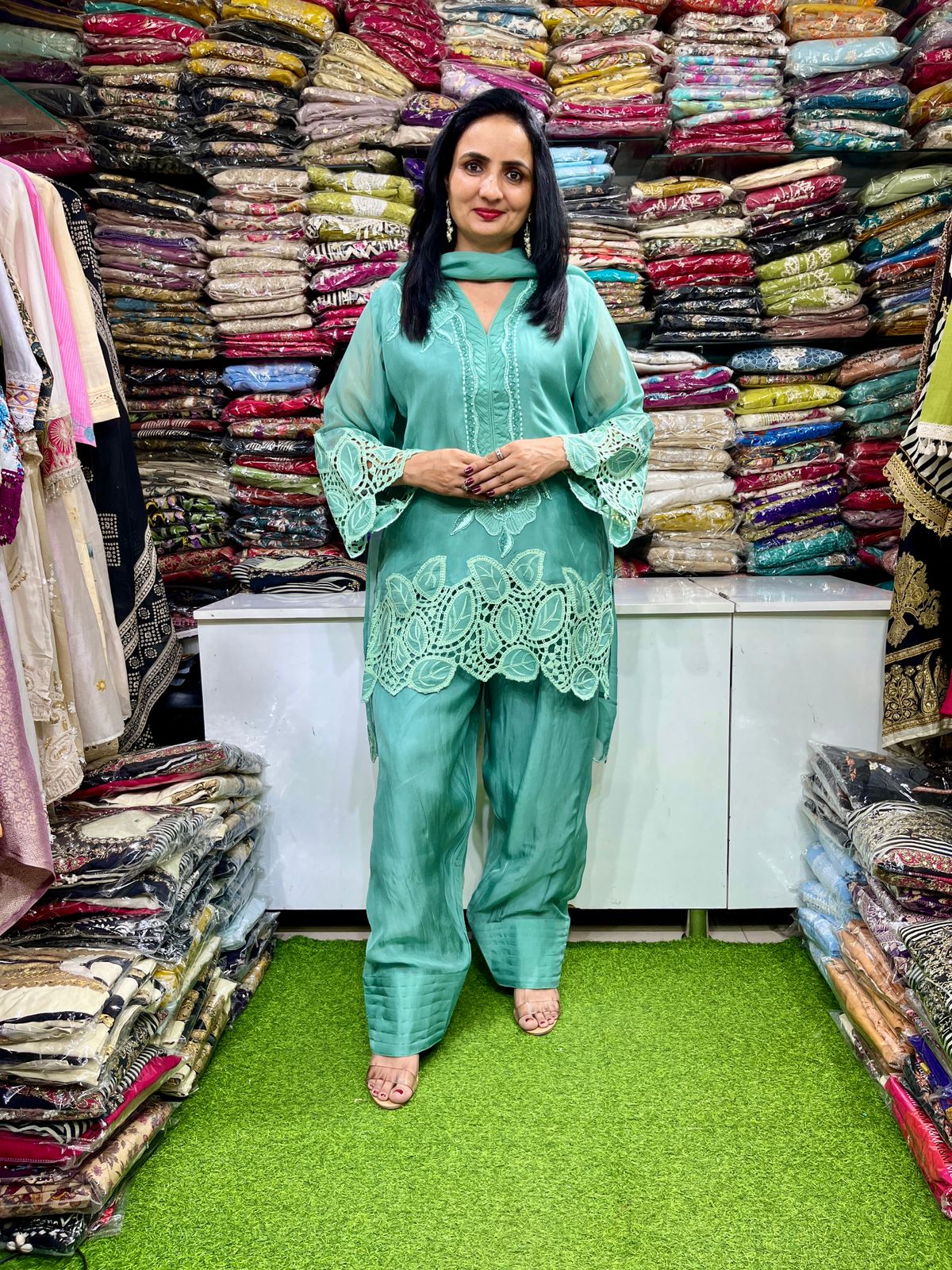 Pure Organza Designer Suit Set