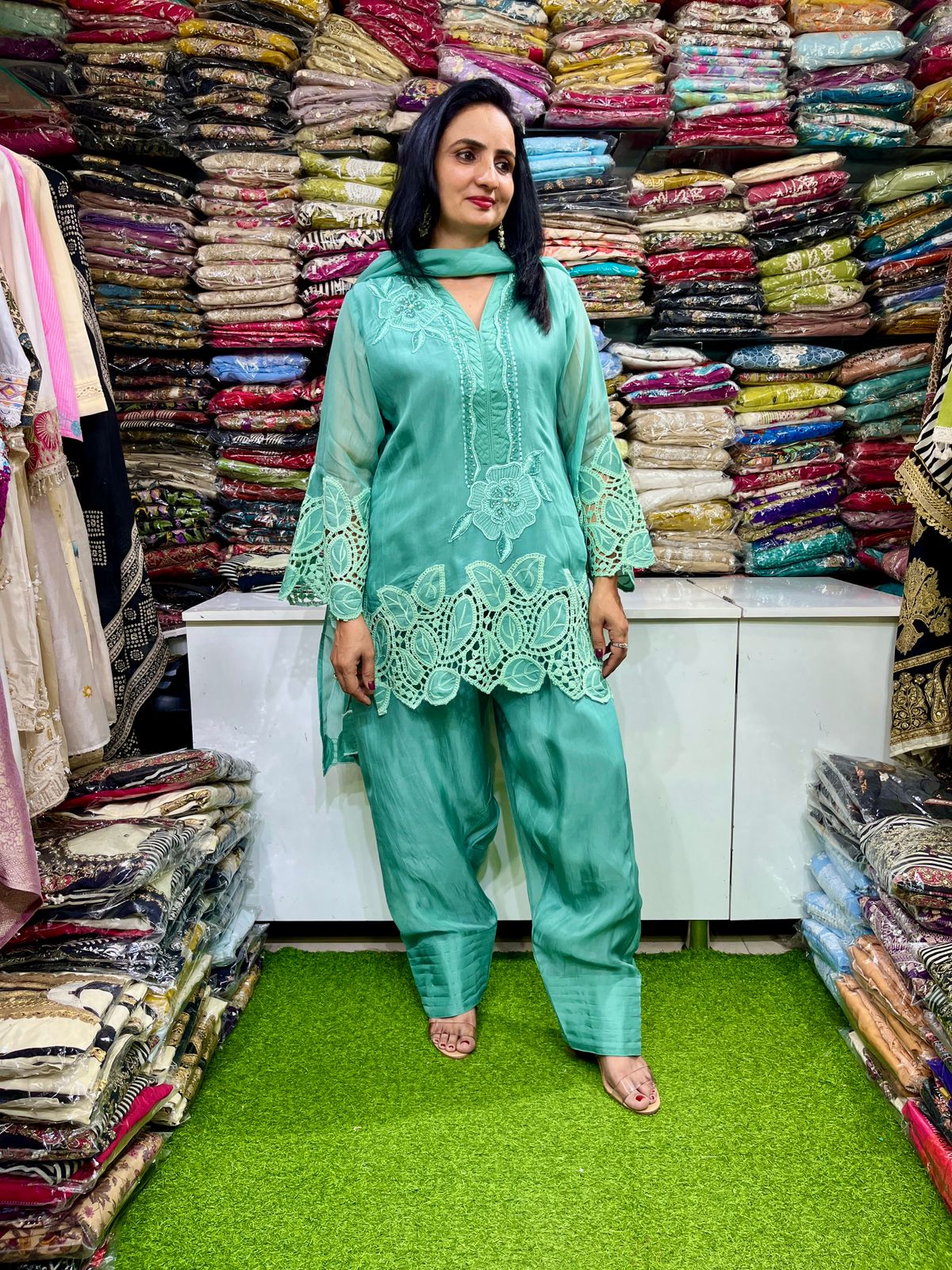 Pure Organza Designer Suit Set