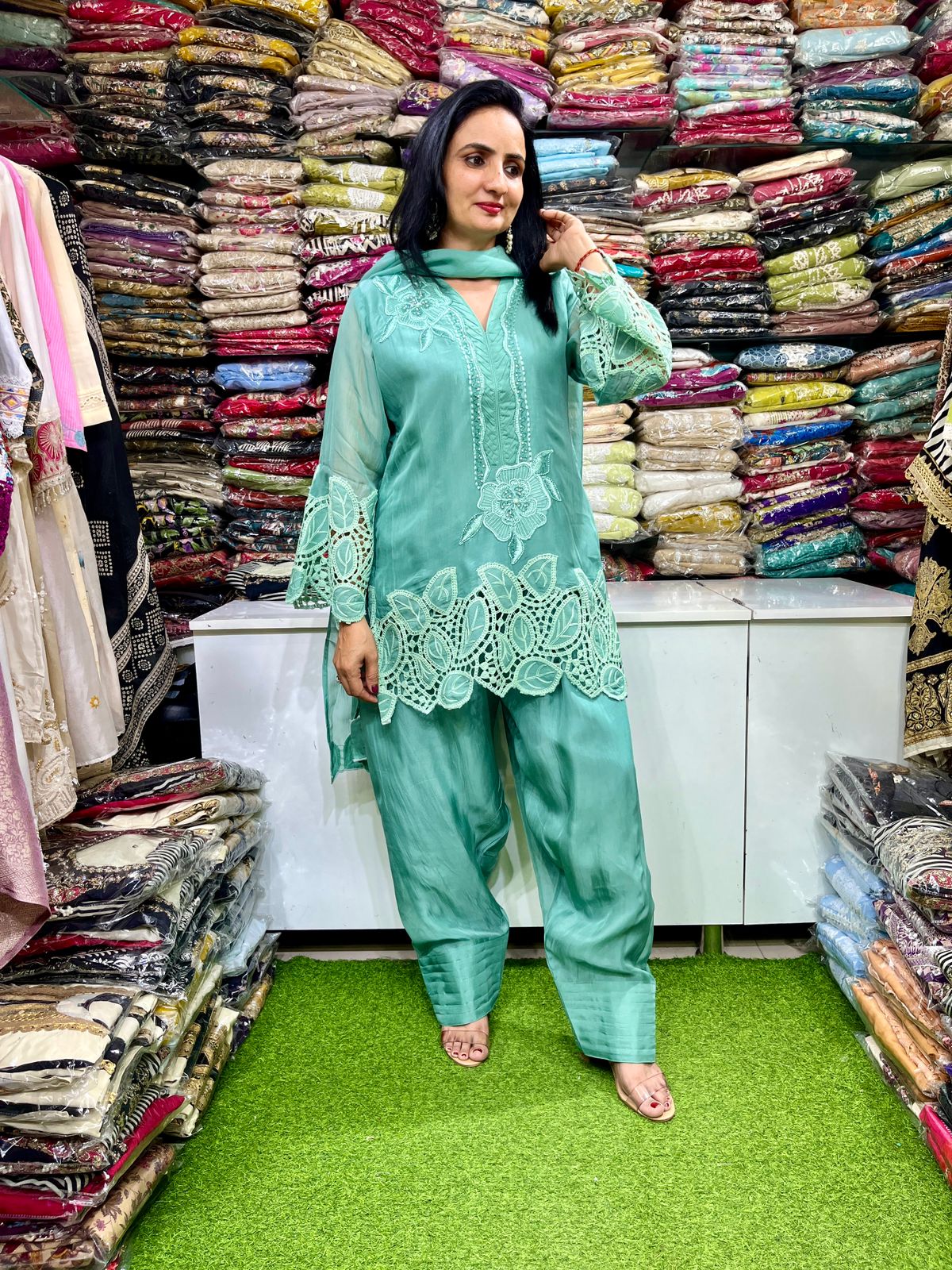 Pure Organza Designer Suit Set