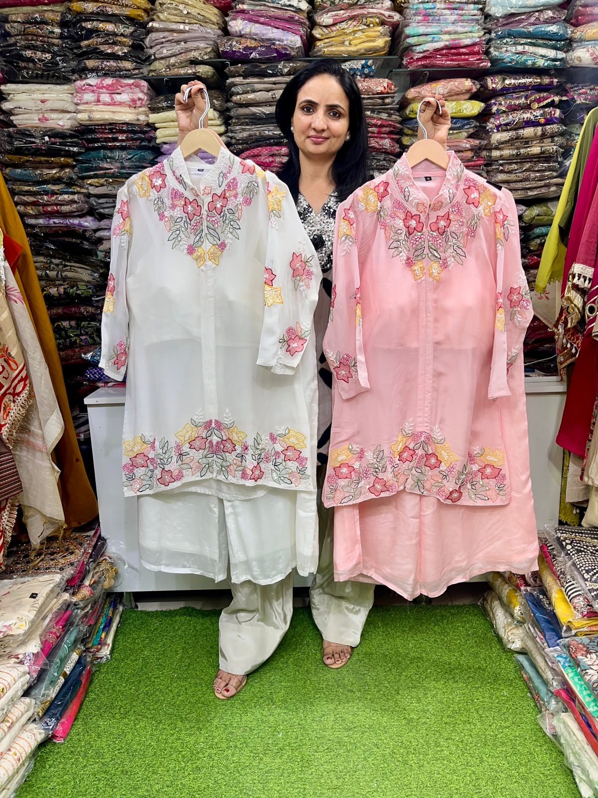 Pure Organza Designer Three Peice Coord Set