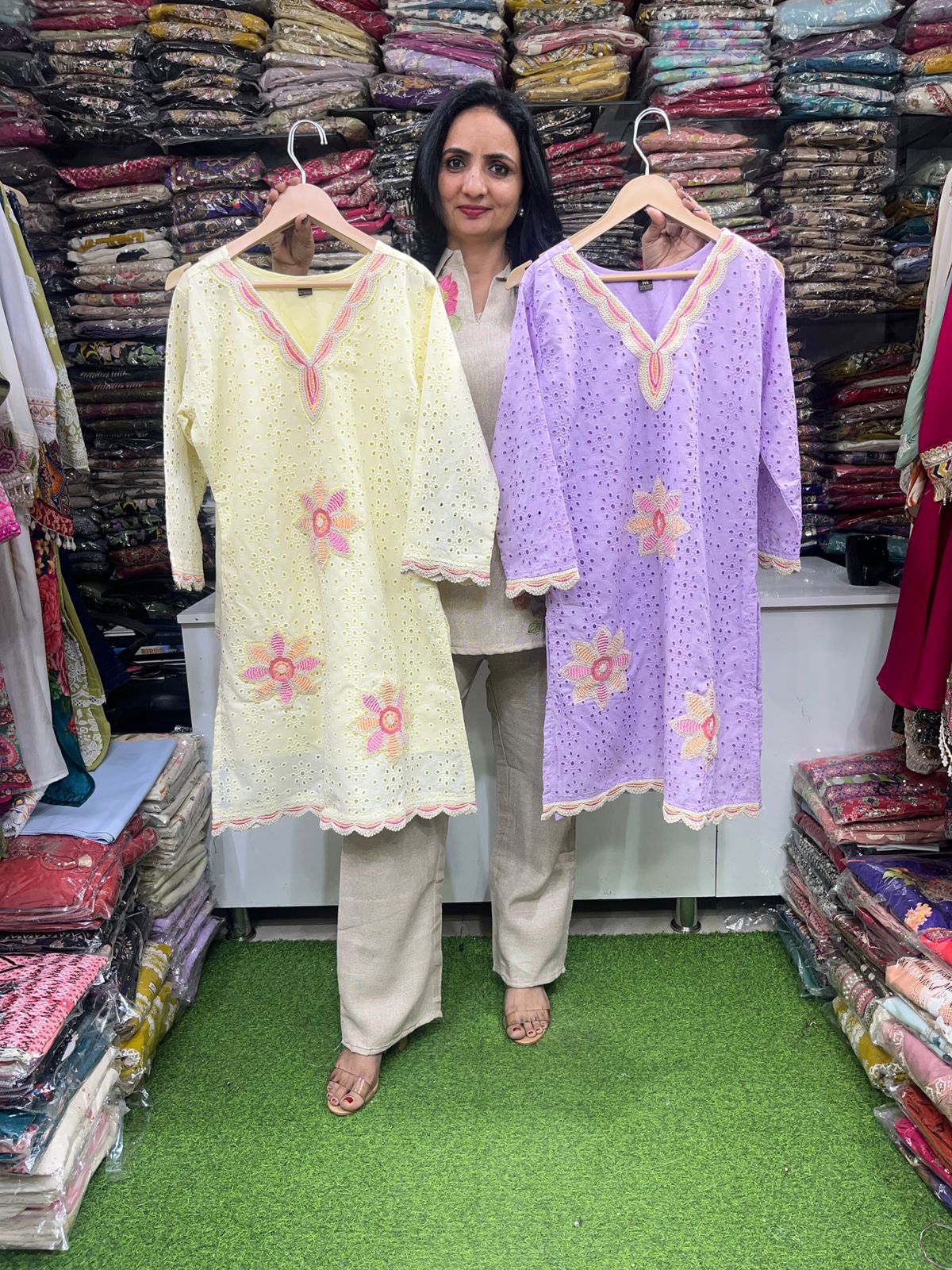 Schifli Cotton Embroidered Coord Set