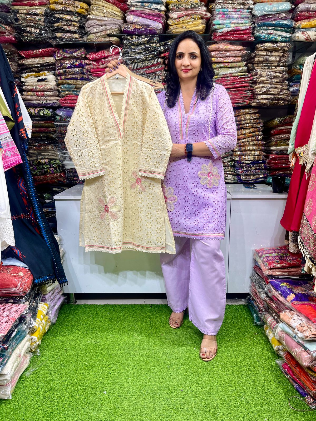 Schifli Cotton Embroidered Coord Set