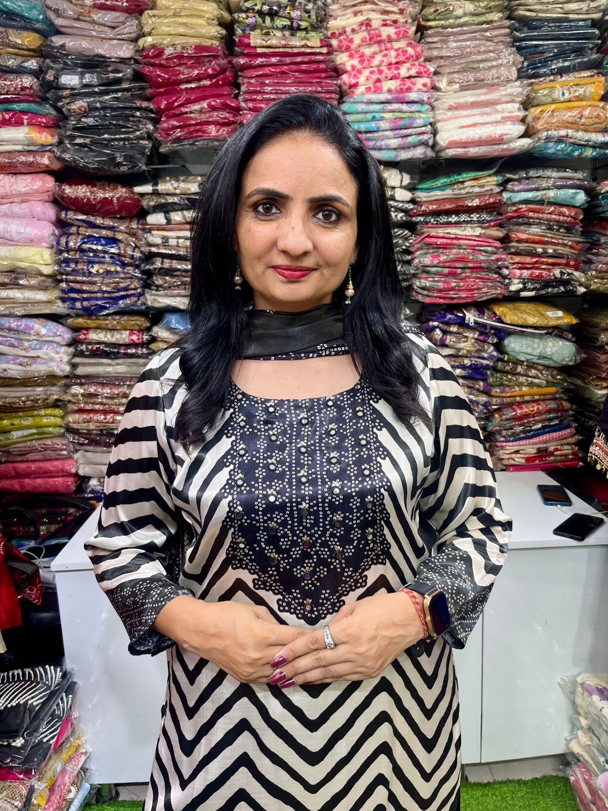 Black Gajji Silk Suit Set